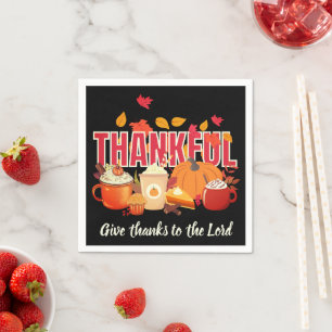 Serviette En Papier Citrouille chrétien JE REMERCIE Thanksgiving