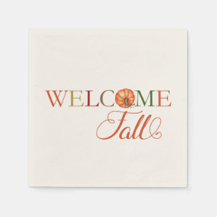Serviette En Papier Citrouille d'automne de bienvenue