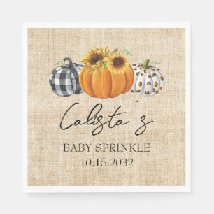 Serviette En Papier Citrouille d'automne Sunflower Burlap Baby Sprinkl