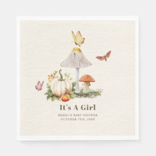 Serviette En Papier Citrouille de champignons Papillon Baby shower de