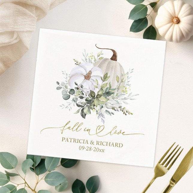 Serviette En Papier Citrouille de la verdure automne dans l'amour (Créateur téléchargé)