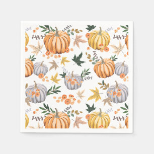 Serviette En Papier Citrouille de récolte d'automne Motif Thanksgiving
