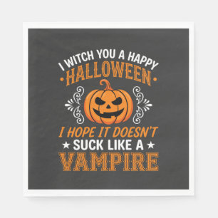Serviette En Papier Citrouille de vampire drôle d'Halloween