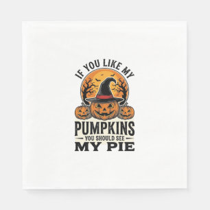 Serviette En Papier Citrouille d'Halloween drôle vintage Citation de t