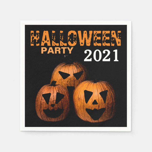 Serviette En Papier Citrouille d'Halloween Napkin (Devant)