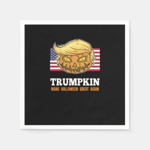 Serviette En Papier Citrouille d'Halloween Trumpkin avec Drapeau