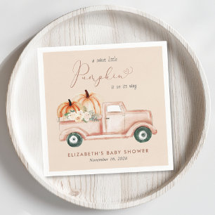 Serviette En Papier Citrouille en terre cuite Baby shower de camion Vi