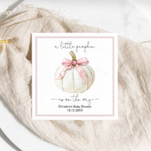 Serviette En Papier Citrouille et Baby shower à mâchoire rose Napkin