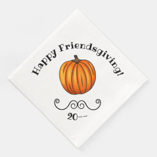 Serviette En Papier Citrouille heureux de Friendsgiving simple