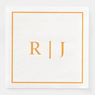 Serviette En Papier Citrouille Orange Monogrammes Mariage de automne d