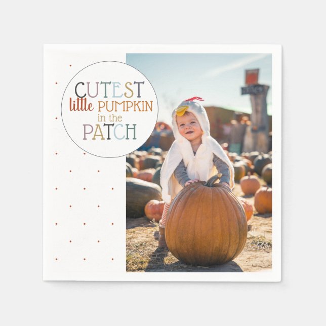 Serviette En Papier Citrouille Patch Photo Napkins (Devant)