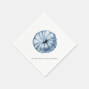 Serviette En Papier Citrouille personnalisé de bleu de thanksgiving