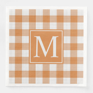 Serviette En Papier Citrouille personnalisé Orange En vichy Motif