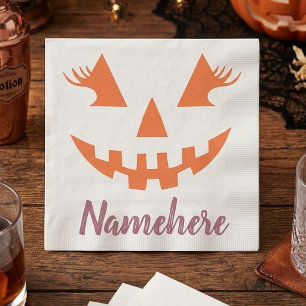 Serviette En Papier Citrouille personnalisée Jack O Lantern Halloween