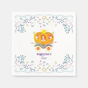 Serviette En Papier Citrouille Princesse Carriage Fleurs sauvages Anni