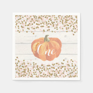 Serviette En Papier Citrouille russe Premier anniversaire Orange rose 