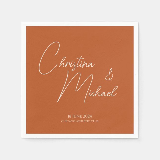 Serviette En Papier Citrouille ・ Script manuscrit (Devant)