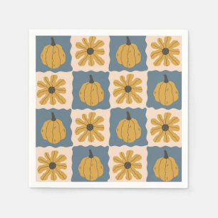 Serviette En Papier Citrouille tiré main chèque imprimer serviettes