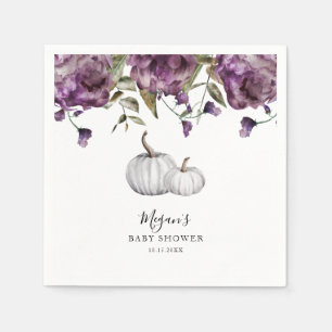 Serviette En Papier Citrouille violet Rustique Baby shower automne