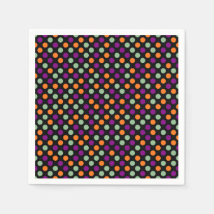 Serviette En Papier Citrouille, violet, vert et noir Pois papier