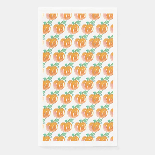 Serviette En Papier Citrouilles à motif peint à l'aquarelle orange (Devant)