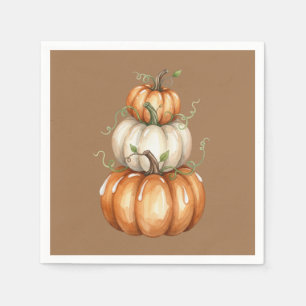 Serviette En Papier Citrouilles Aquarelle Thanksgiving