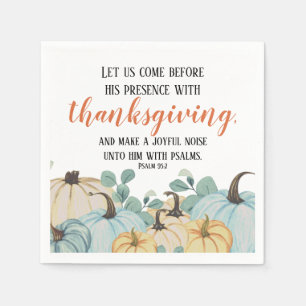 Serviette En Papier Citrouilles aquarelles et Écritures de Thanksgivin