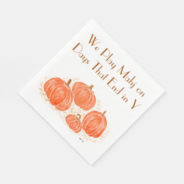 Serviette En Papier Citrouilles d'aquarelle de Mahjong Dot Crack Bam (Coin)