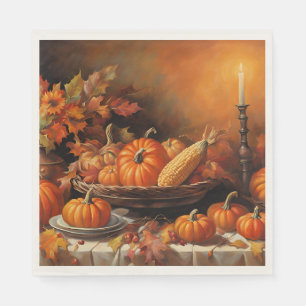 Serviette En Papier Citrouilles d'automne colorés