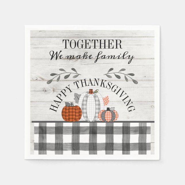 Serviette En Papier Citrouilles de Bon thanksgiving personnalisés (Devant)