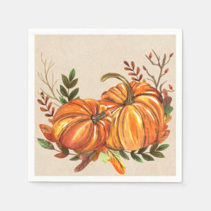 Serviette En Papier Citrouilles de l'automne rustiques