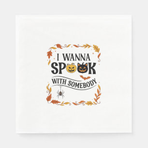 Serviette En Papier Citrouilles d'Halloween Chauve-souris Araignée pou