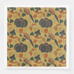 Serviette En Papier Citrouilles et carottes motif sans soudure