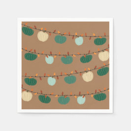 Serviette En Papier Citrouilles et lumières
