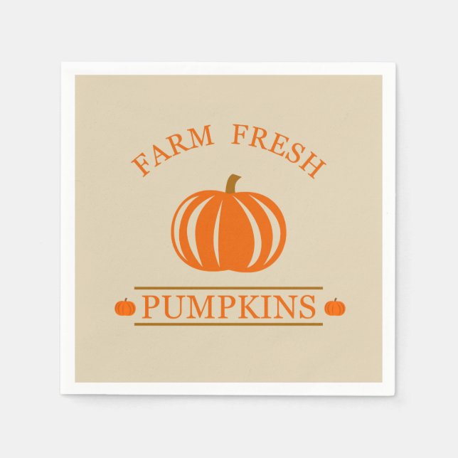 Serviette En Papier Citrouilles frais de ferme automne (Devant)