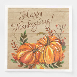Serviette En Papier Citrouilles rustiques de Thanksgiving