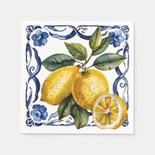 Serviette En Papier Citrus bleu citron été
