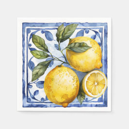 Serviette En Papier Citrus bleu citron été
