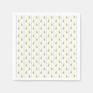 Serviette En Papier Citrus citron bleu et jaune Amalfi méditerranéen