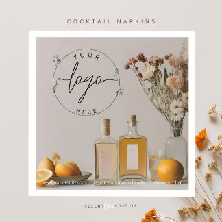 Serviette En Papier Citrus | Cocktails | Fleurs Boho | Cocktail