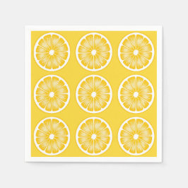 Serviette En Papier Citrus jaune moderne tranche de citron