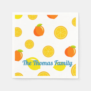 Serviette En Papier Citrus joyeux : Citrons & Oranges