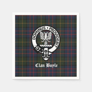 Serviette En Papier Clan Boyle Crest Badge et Tartan