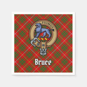 Serviette En Papier Clan Bruce Crest sur Tartan