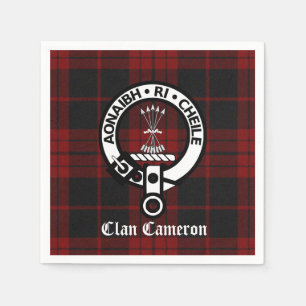 Serviette En Papier Clan Cameron Crest Badge et Tartan