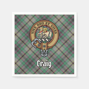 Serviette En Papier Clan Craig Crest sur Tartan