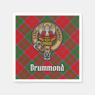 Serviette En Papier Clan Drummond Crest sur Tartan