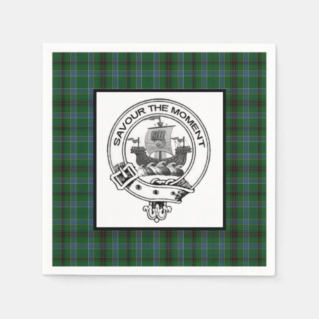 Serviette En Papier Clan Duncan Crest Badge et Tartan (Devant)
