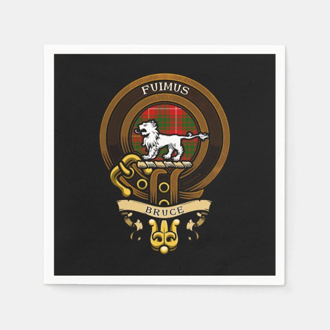 Serviette En Papier Clan écossais Bruce Badge et Crest | Armoiries (Devant)