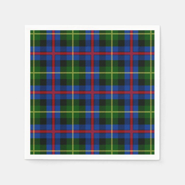 Serviette En Papier Clan Farquharson Tartan (Devant)